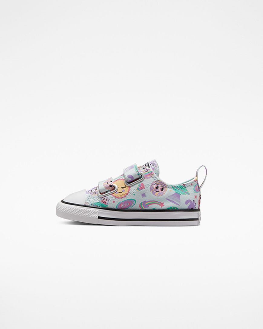 Girls' Converse Chuck Taylor All Star Easy-On Space Party Low Top Shoes Light Turquoise / Purple / White | AU 9043EB